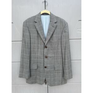 HUGO BOSS Size 36R Beige Black Glenplaid Virgin Wool 3-Button Sport Coat Blazer